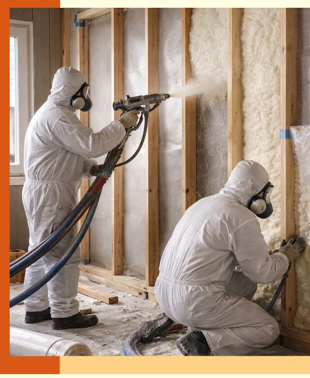 Утепление каркасной стены ППУ в Артеме для домов и коттеджей