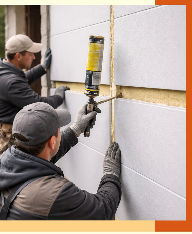 Утепление сэндвич панелей ППУ в Артеме от 4354 руб. за м2 | ТепломастерАрт